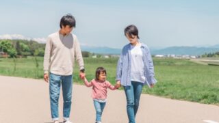 親子で散歩